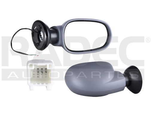 [018-2303-06] ESPEJO NS APRIO 08-10 ELECTRICO P/PINTAR 3 PINES BASE/CUSTOM/CONVENIENCE L4 4 CILINDROS 1.6L 4 PUERTAS DER