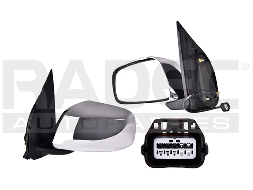 [018-2307-27] ESPEJO NS FRONTIER 11-18 ELECTRICO C/DESENPANANTE CROMADO 5 PINES DESERT RUNNER/PRO-4X/SL/SV/S L4/V6 4/6CILINDROS 2.5/4.0L 4 PUERTAS IZQ