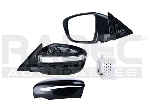 [018-2324-13] ESPEJO NS X-TRAIL 15-22 ELECTRICO C/DIRECCIONAL P/PINTAR 5 PINES S/SV/SL/ADVANCE/EXCLUSIVE/SENSE/ARMOR/HYBRID L4 4 CILINDROS 2.0/2.5L 5 PUERTAS IZQ