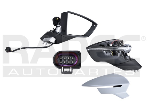 [018-2705-12] ESPEJO ST LEON 14-19 ELECTRICO E/ABATIBLE C/DESEMPANANTE C/DIRECCIONAL P/PINTAR TSI 1.4/TDI 2.0/TDI 1.6/TSI 1.2 DER