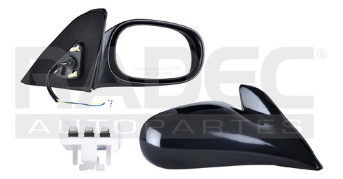 [018-3004-04] ESPEJO TY COROLLA 98-02 ELECTRICO NEGRO 3 PINES VE/S/CE/LE DER