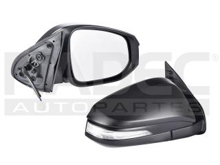 [018-3007-18] ESPEJO TY HILUX 16-23 LINEA ANTERIO Y LINEA NUEVA ELECTRICO C/DIRECCIONAL CORRUGADO 5 PINES DER