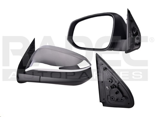 [018-3007-25] ESPEJO TY HILUX 16-23 LINEA ANTERIO Y LINEA NUEVA MANUAL CROMADO 4X2/4X4/SR/BASE L4 4 CILINDROS 2.7/2.8L 2/4 PUERTAS IZQ