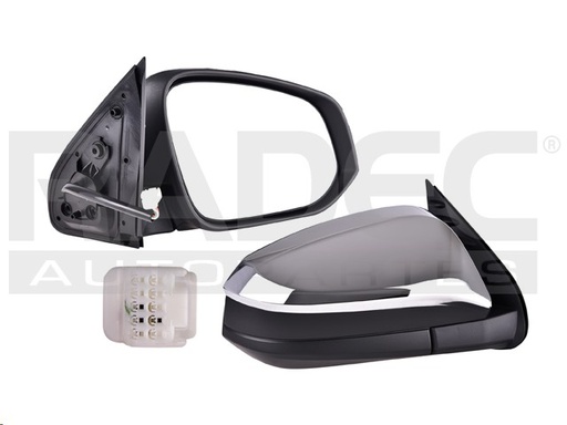 [018-3007-26] ESPEJO TY HILUX 16-23 LINEA ANTERIO Y LINEA NUEVA ELECTRICO CROMADO 3 PINES 4X2/4X4/SR/BASE L4 4 CILINDROS 2.7/2.8L 2/4 PUERTAS DER