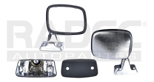 [018-3010-04] ESPEJO TY PICK UP 79-83 MANUAL CORRUGADO CROMADO (U.T.P) DER
