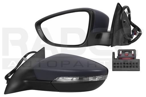 [018-3114-37] ESPEJO VW PASSAT 12-16 ELECTRICO C/DESENPANANTE C/DIRECCIONAL C/MEMORIA C/LUZ INFERIOR E/ABATIBLE P/PINTAR IZQ