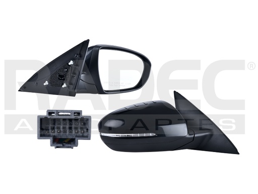 [018-3505-06] ESPEJO KI OPTIMA 14-15 (U.S.A) ELECTRICO C/DESEMPANANTE C/DIRECCIONAL P/PINTAR 7 PINES LX/SX L4 4 CILINDROS 2.4L 4 PUERTAS DER