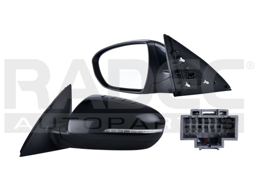 [018-3505-07] ESPEJO KI OPTIMA 14-15 (U.S.A) ELECTRICO C/DESEMPANANTE C/DIRECCIONAL P/PINTAR 7 PINES LX/SX L4 4 CILINDROS 2.4L 4 PUERTAS IZQ
