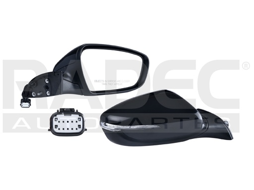 [018-3507-00] ESPEJO KI FORTE 16 ELECTRICO C/DESEMPANANTE C/DIRECCIONAL P/PINTAR 7 PINES EX/LX/SX L4 4 CILINDROS 2.0L 4 PUERTAS DER