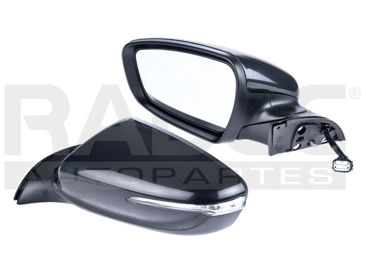 [018-3507-01] ESPEJO KI FORTE 16 ELECTRICO C/DESEMPANANTE C/DIRECCIONAL P/PINTAR 7 PINES EX/LX/SX L4 4 CILINDROS 2.0L 4 PUERTAS IZQ