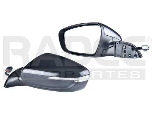 [018-3507-05] ESPEJO KI FORTE 16 ELECTRICO C/DESEMPANANTE C/DIRECCIONAL C/LUZ INFERIOR E/ABATIBLE P/PINTAR EX/LX/SX L4 4 CILINDROS 2.0L 4 PUERTAS IZQ