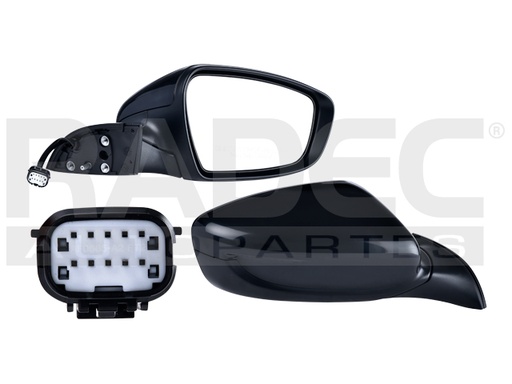 [018-3507-08] ESPEJO KI FORTE 16 ELECTRICO C/DESEMPANANTE P/PINTAR 5 PINES EX/LX/SX L4 4 CILINDROS 2.0L 4 PUERTAS DER