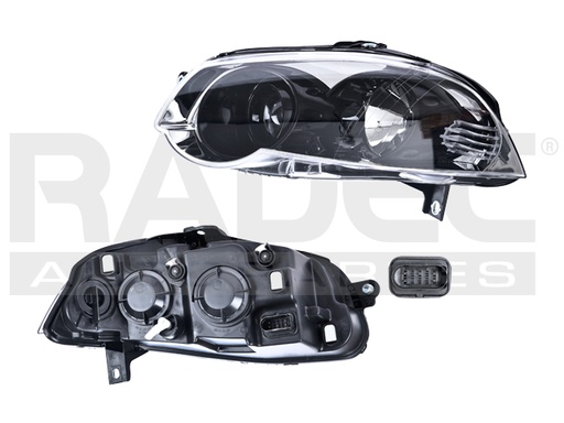 [019-0916-39] FARO DODGE RAM 700 15-20 FONDO CROMADO/NEGRO S/FOCO DEPO IZQ