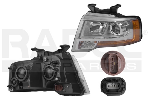 [019-1213-21] FARO FD EXPEDITION 15-17 C/LUPA FONDO CROMADO S/FOCO DEPO IZQ