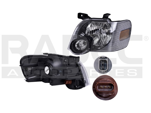 [019-1214-21] FARO FD EXPLORER/SPORT TRACK 06-10 FONDO NEGRO S/FOCO DEPO IZQ