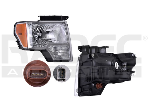 [019-1215-24] FARO FD F-150 09-14 S/FOCO BISEL CROMADO DEPO DER