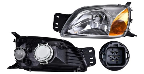 [019-1217-01] FARO FD FIESTA 00-02 ELECTRICO C/MOTOR P/FOCO HALOGENO C/BASE ESQUINA AMBAR S/FOCO DEPO IZQ