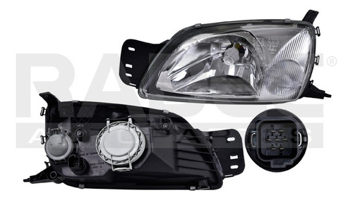 [019-1217-03] FARO FD FIESTA 00-02 ELECTRICO C/MOTOR P/FOCO HALOGENO C/BASE ESQUINA BLANCA S/FOCO DEPO IZQ