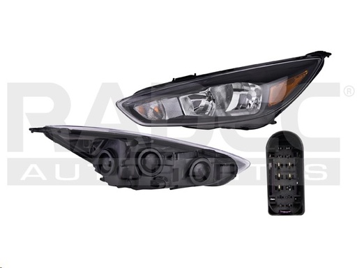[019-1219-61] FARO FD FOCUS 15-18 FONDO NEGRO C/LUZ DE DIA P/FOCO HALOGENO C/FOCO DEPO IZQ