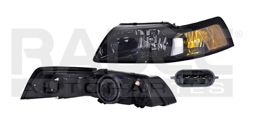 [019-1228-11] FARO FD MUSTANG 99-04 FONDO NEGRO S/FOCO DEPO IZQ