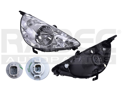 [019-1304-12] FARO HD FIT 06-08 MANUAL FONDO CROMADO P/FOCO HALOGENO S/FOCO DEPO DER