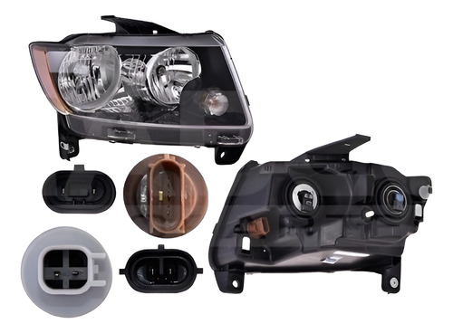 [019-1604-06] FARO JP COMPASS 14-17 FILO NEGRO C/FOCO DEPO DER