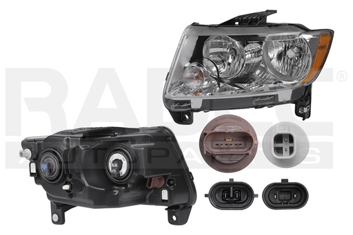 [019-1604-09] FARO JP COMPASS 11-13 FONDO CROMADO S/FOCO DEPO IZQ