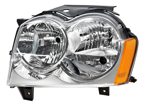 [019-1605-07] FARO JP GRAND CHEROKEE 05-07 FONDO CROMADO CUARTO AMBAR S/FOCO DEPO IZQ