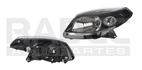 [019-2606-07] FARO RN SANDERO 10-11 MANUAL/ELECTRICO FONDO NEGRO P/FOCO HALOGENO S/FOCO DEPO IZQ