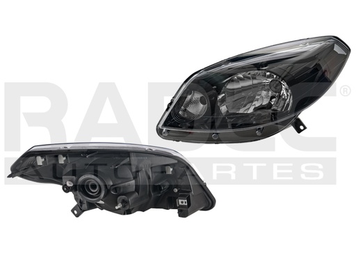 [019-2606-09] FARO RN SANDERO 12-15 MANUAL FONDO NEGRO P/FOCO HALOGENO S/FOCO DEPO IZQ