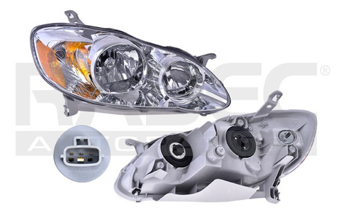 [019-3004-12] FARO TY COROLLA 05-08 FONDO CROMADO S/FOCO DEPO DER