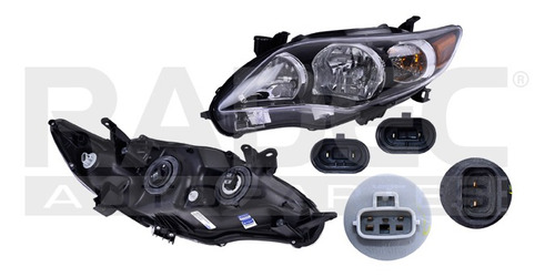 [019-3004-37] FARO TY COROLLA 11-13 FONDO NEGRO C/FOCO DEPO IZQ