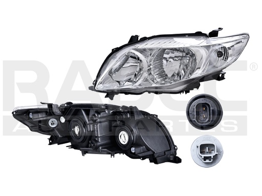 [019-3004-45] FARO TY COROLLA 09-10 ELECTRICO S/MOTOR FONDO CROMADO S/REFLEJANTE S/FOCO DEPO IZQ