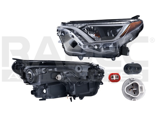 [019-3011-35] FARO TY RAV 4 16-18 FILO CROMADO P/FOCO HALOGENO C/FOCO DEPO IZQ