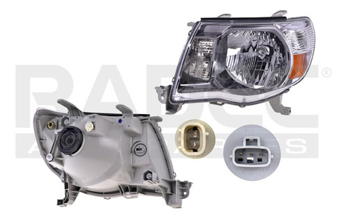 [019-3015-15] FARO TY TACOMA 09-11 FONDO NEGRO S/FOCO DEPO IZQ