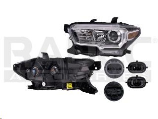 [019-3015-33] FARO TY TACOMA 17-23 FONDO NEGRO ARO DE LUPA CROMADA S/LUZ DE DIA C/FOCO DEPO IZQ