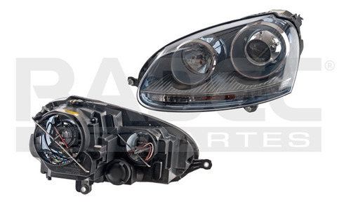[019-3103-15] FARO VW BORA 05-10 C/LUPA FONDO NEGRO S/FOCO DEPO IZQ