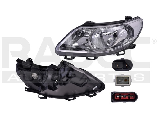 [019-3110-07] FARO VW SAVEIRO 10-13 DOBLE AS FONDO NEGRO S/FOCO DEPO IZQ