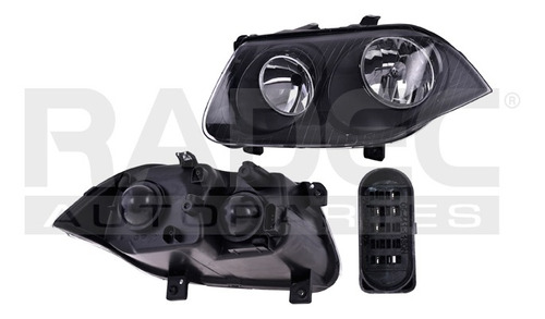 [019-3112-43] FARO VW JETTA 08-15 MANUAL FONDO NEGRO P/FOCO HALOGENO S/FOCO DEPO IZQ