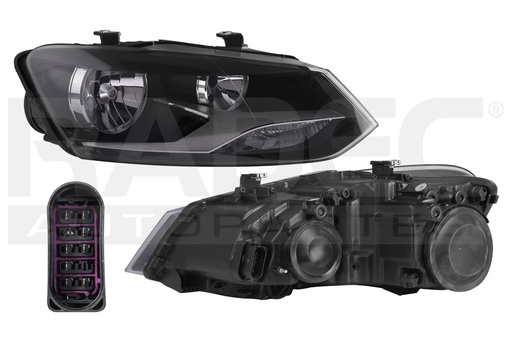 [019-3116-06] FARO VW POLO 13-22 ELECTRICO S/MOTOR DOBLE AS P/FOCO HALOGENO S/FOCO DEPO DER