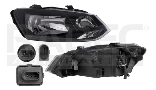 [019-3132-00] FARO VW VENTO 14-15 ELECTRICO C/MOTOR FONDO NEGRO UN AS S/FOCO DEPO DER