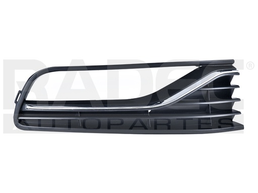 [003-3116-10] REJILLA FASCIA DELANTERA VW POLO 15-20 C/HOYO P/FARO C/MOLDURA CROMADA LINEA ANTERIOR SPORTLINE/DESIGNSOUND/ALL STAR L4 4 CILINDROS 1.2/1.6L 5 PUERTAS DER