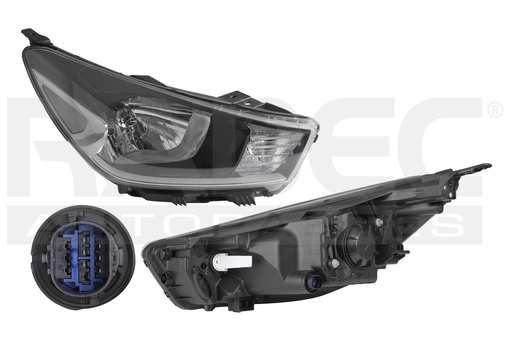 [019-3506-10] FARO KI RIO 18-23 4 Y 5 PUERTAS S/LUPA S/MOTOR FONDO NEGRO S/FOCO DEPO DER