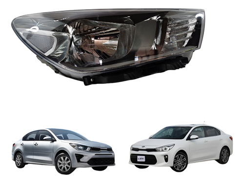 [019-3506-10] FARO KIA RIO 18-23 4 Y 5 PUERTAS S/LUPA S/MOTOR FONDO NEGRO S/FOCO DEPO DER