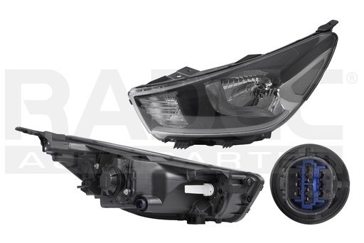 [019-3506-11] FARO KI RIO 18-23 4 Y 5 PUERTAS S/LUPA S/MOTOR FONDO NEGRO S/FOCO DEPO IZQ