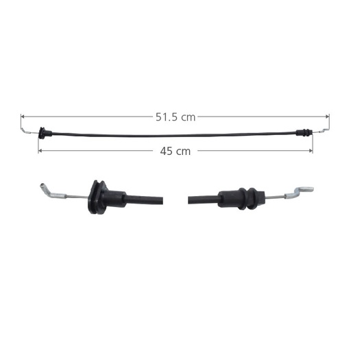 [0502-0408-00] CHICOTE CERRADURA FD FIESTA 03-10/ECOSPORT 04-07  51.5CM GENERICA Derecho/Izquierdo Trasera  