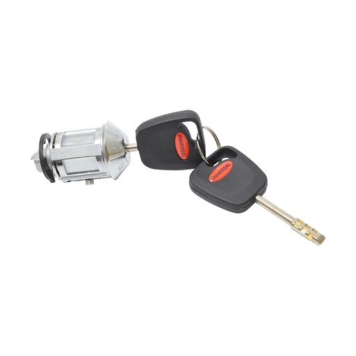 [184-70533] CILINDRO DE ENCENDIDO FD COURIER 01-12/FIESTA 97-02/IKON 01-07/KA 01-08  LLAVE PARA CHIP 1 PIEZA METAL CROMO 12VCC    