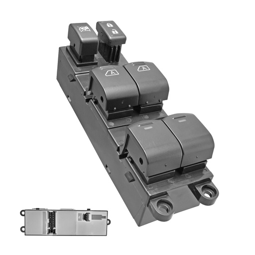 [184-70595] CONTROL ELECTRICO NS ARMADA 04-07/PATHFINDER 05-12/MURANO 04-08/TITAN 04-15/TIIDA NACIONAL 07-17  DE ELEVADOR 19 PINS 6 TECLAS NEGRO C/OREJAS P/TORNILLO 12VCC MANIJAUTO    