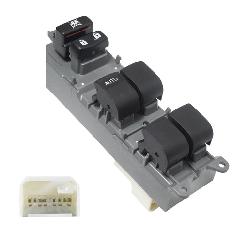[184-70625] CONTROL ELECTRICO TY COROLLA/MATRIX 09-13/TACOMA 12-15/CAMRY 07-14/HIGHLANDER 08-13/RAV4 09-12  DE ELEVADOR 15 PINS 6 TECLAS BASE GRIS 12VCC MANIJAUTO    