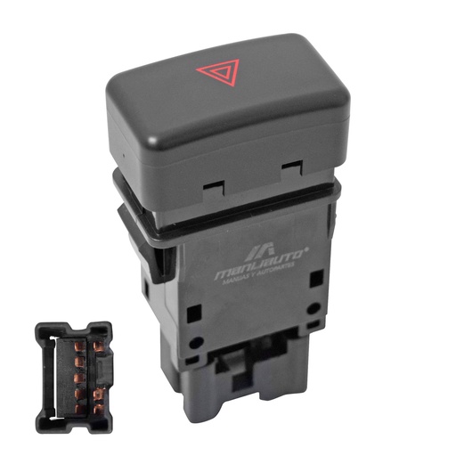 [184-96363] BOTON DE INTERMITENTES NS D22 08-15/FRONTIER 01-04/NP300 08-15  8 PINS 1 TECLA NEGRO 12VCC MANIJAUTO    
